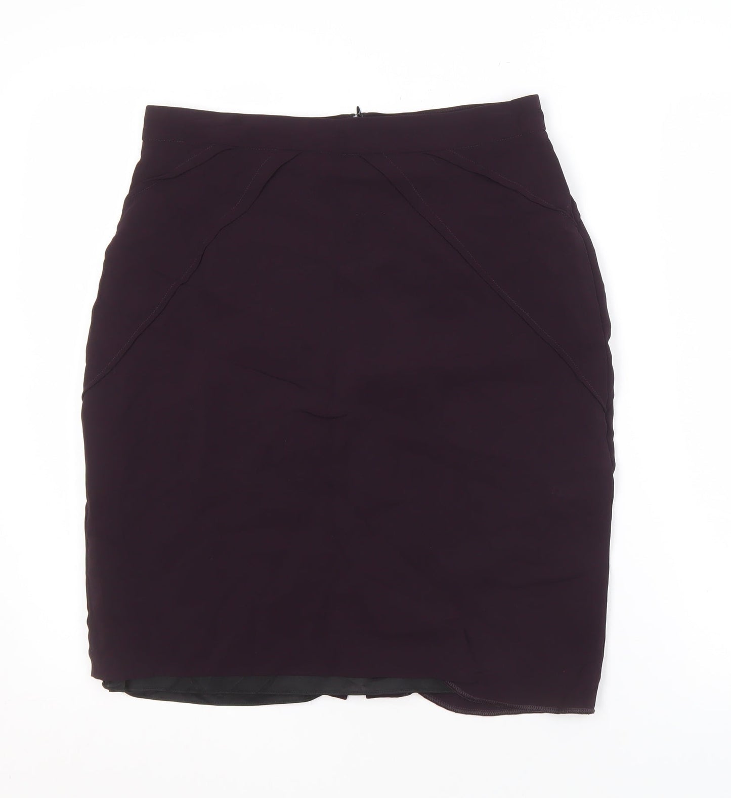 Reiss Women Purple Pencil Skirt UK 12 Viscose Blend