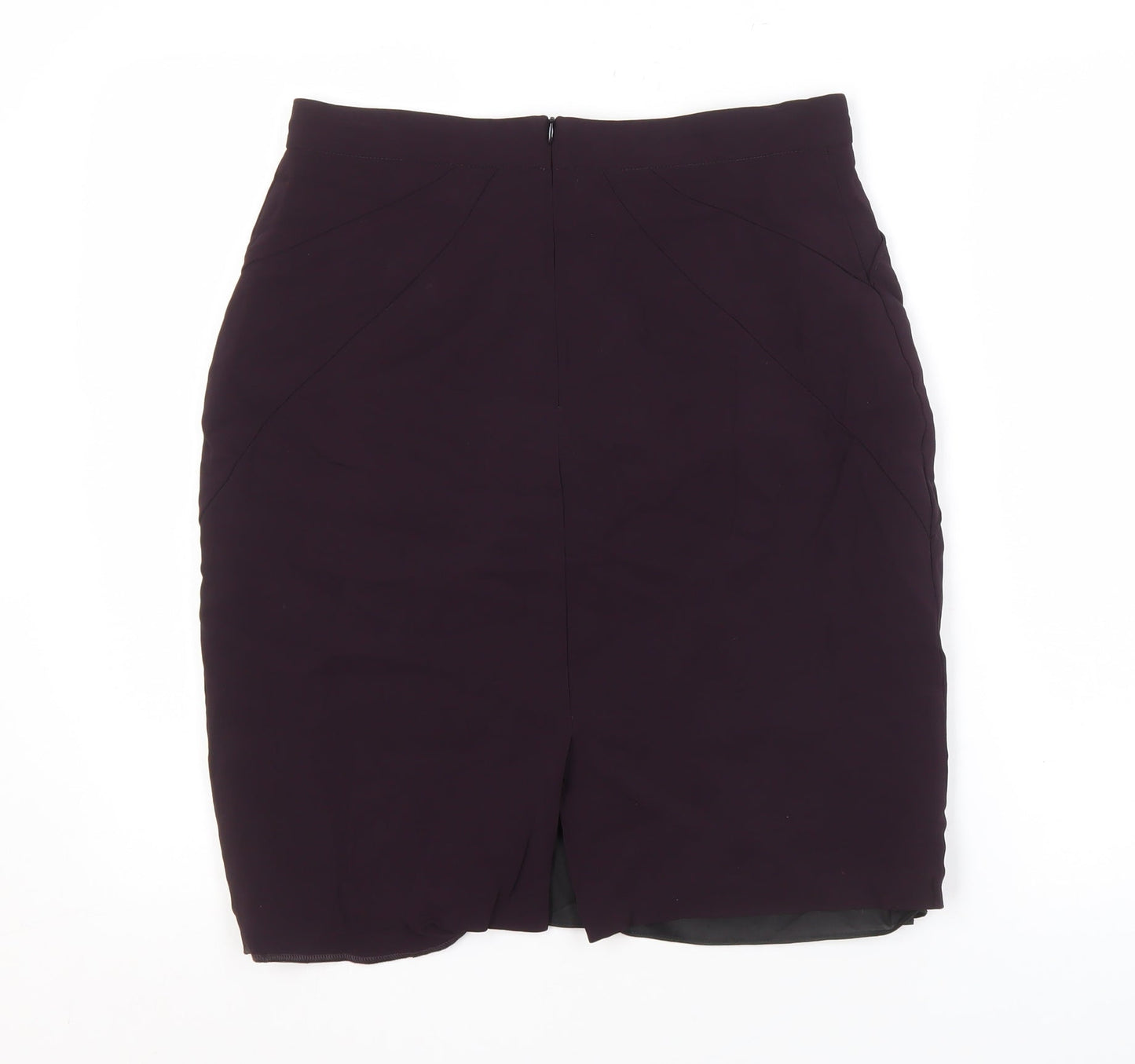 Reiss Women Purple Pencil Skirt UK 12 Viscose Blend