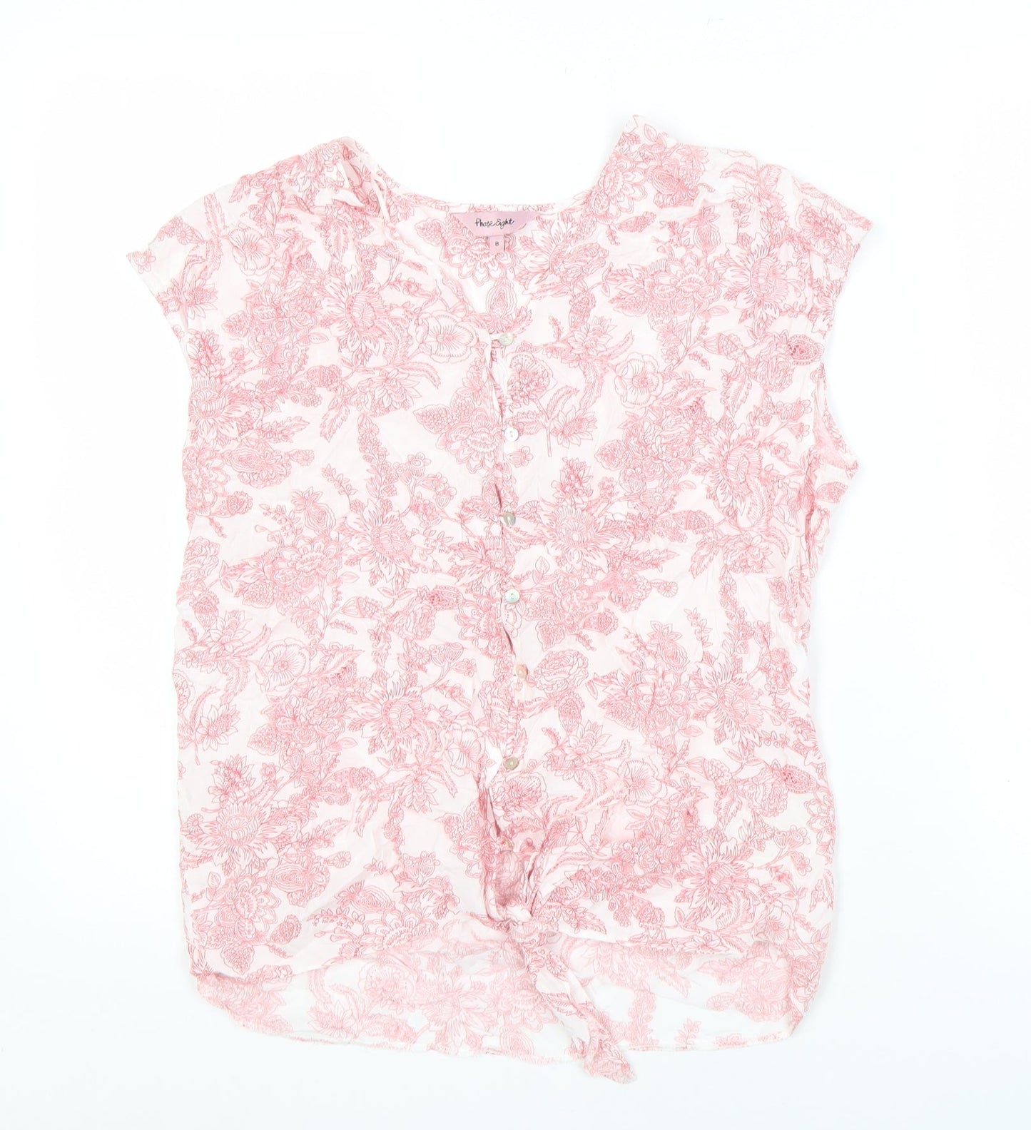 Phase Eight Women's Pink Floral Blouse, Size 8, Viscose