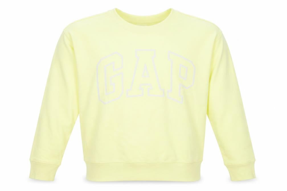 Front view of Gap boys’ yellow pullover sweatshirt, size 11, years