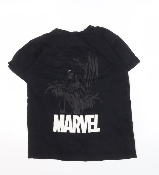 Marvel Boys Black Panther T-Shirt, Black 11 Years, Graphic Logo
