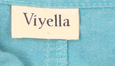 Viyella Women's Blue Button-Up Shirt Size 14