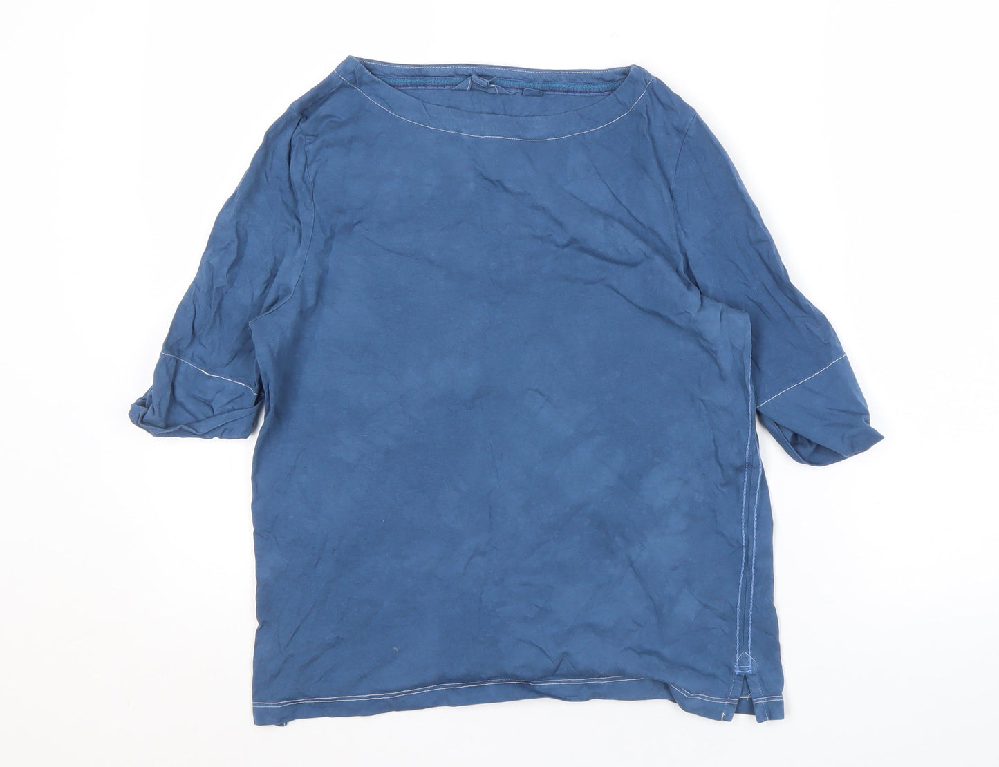 White Stuff Women's Blue 3/4 Sleeve T-Shirt Size 12