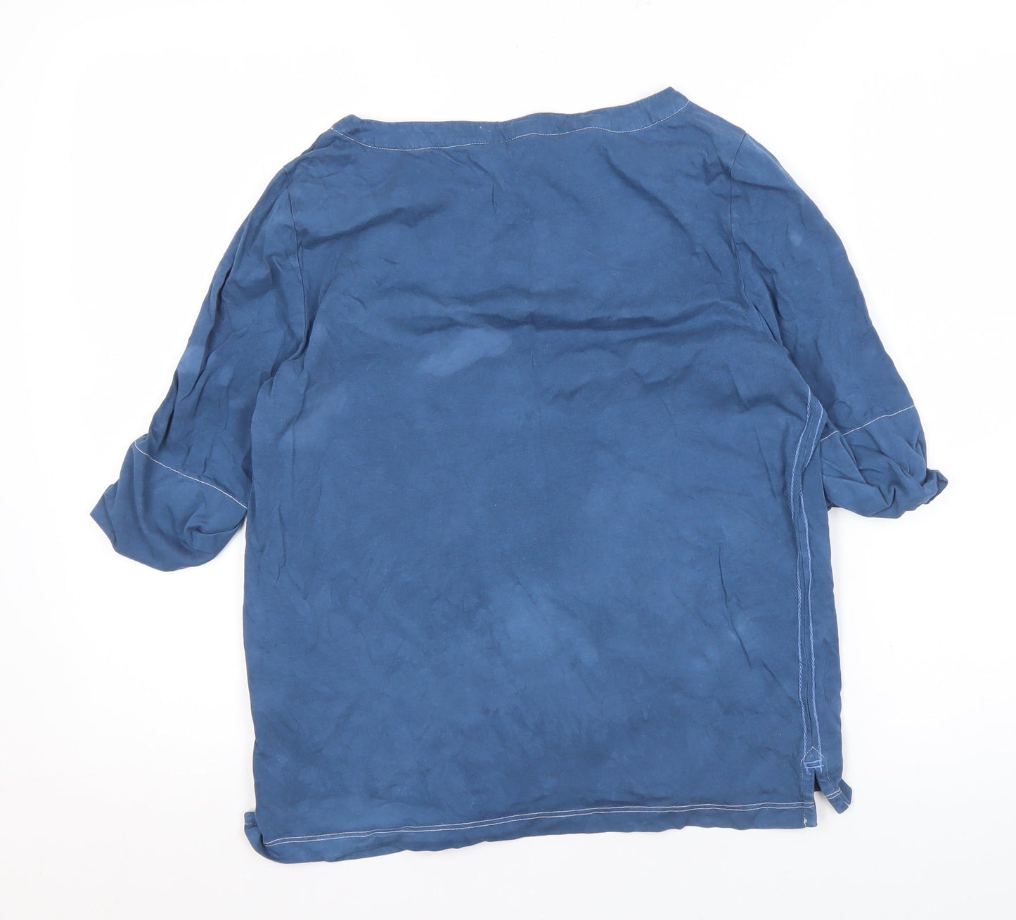 White Stuff Women's Blue 3/4 Sleeve T-Shirt Size 12