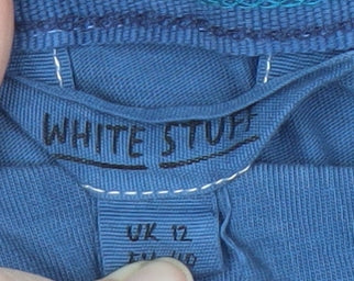 White Stuff Women's Blue 3/4 Sleeve T-Shirt Size 12