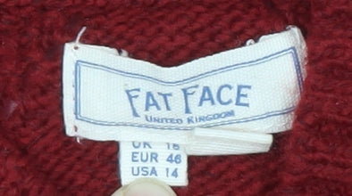 Fat Face Women's Red Pullover Jumper Size 18