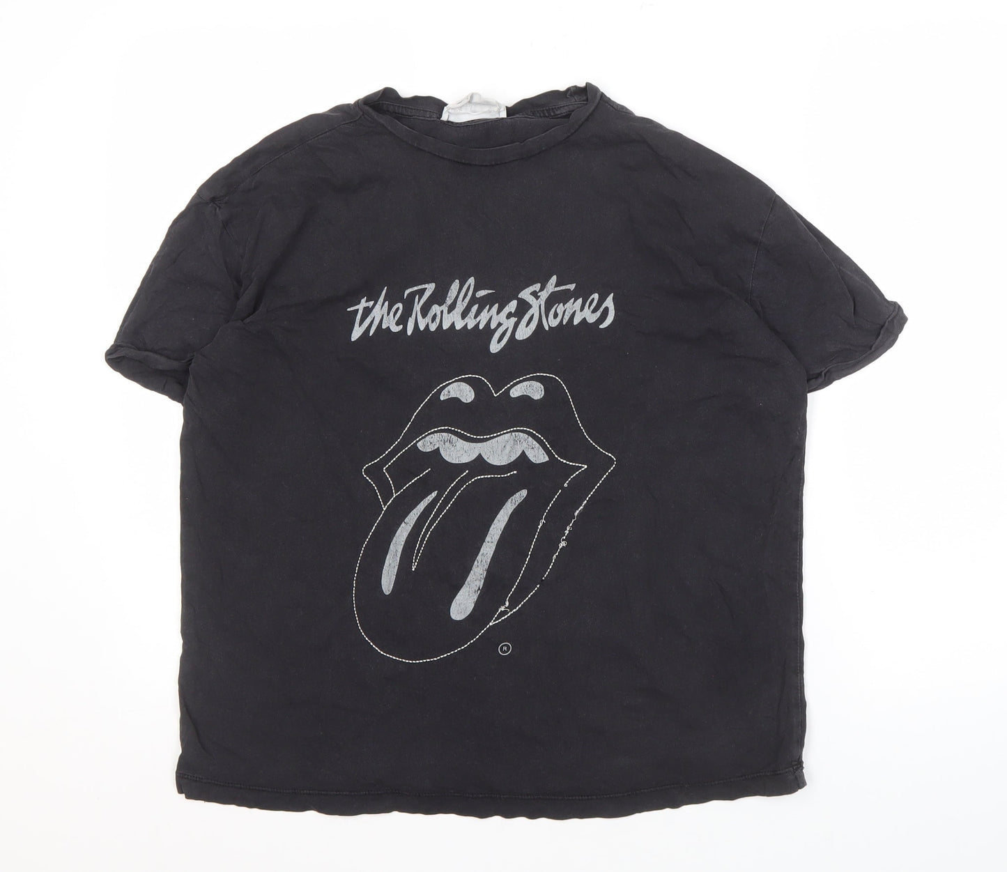 MNG Unisex Black Rolling Stones T-Shirt, Size S