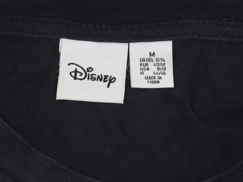 Disney Black Cartoon Cropped T-Shirt Unisex M
