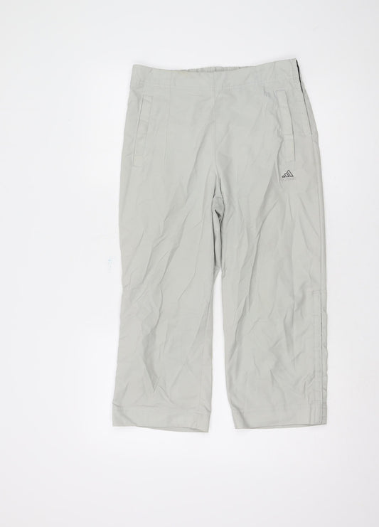 Adidas Women's Grey Cropped Trousers, Size 12