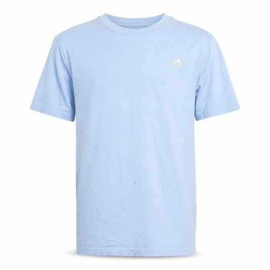 Adidas Boys Blue T-Shirt, Size 176, Logo Accent, Crew Neck