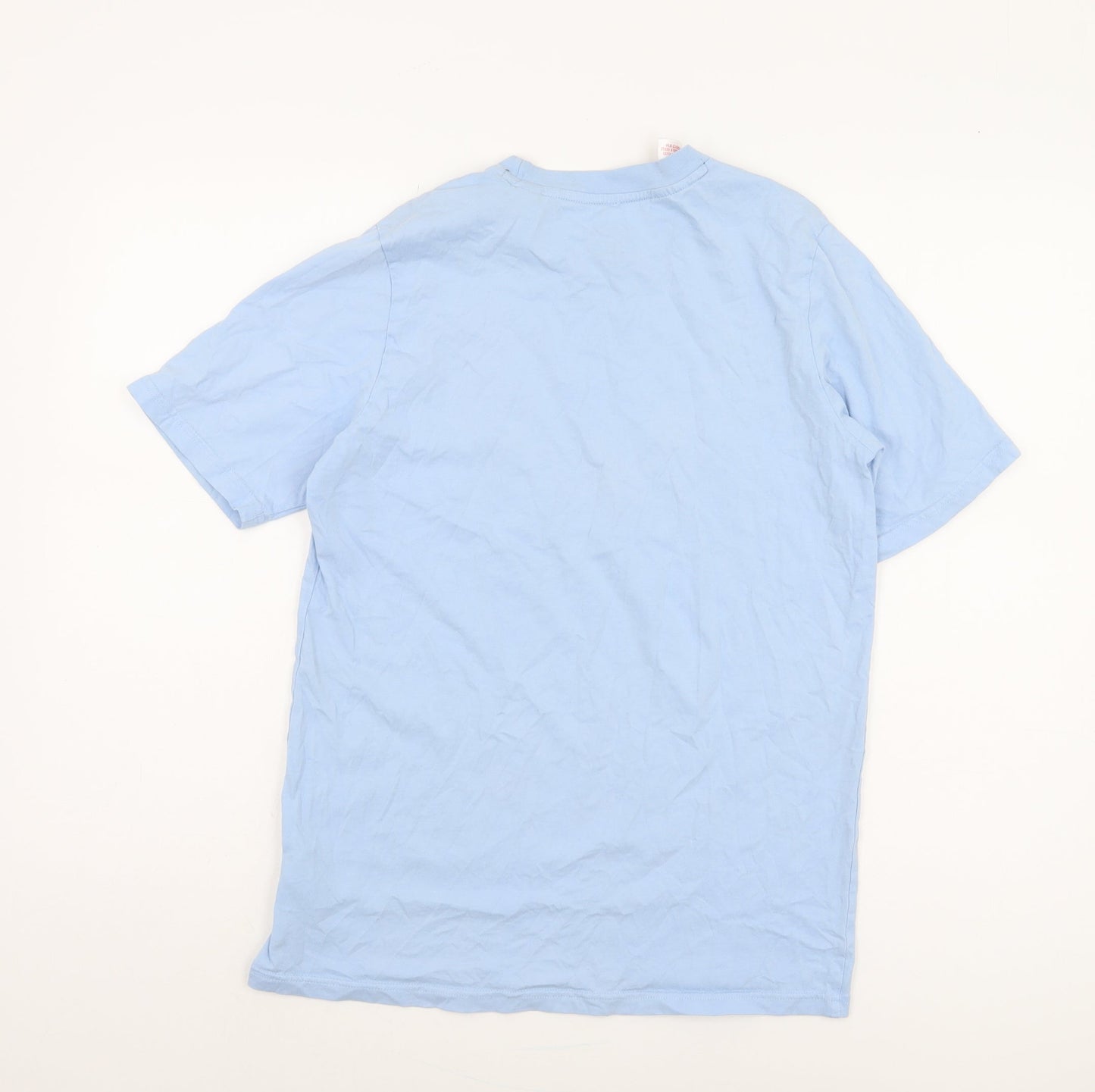 Adidas Boys Blue T-Shirt, Size 176, Logo Accent, Crew Neck