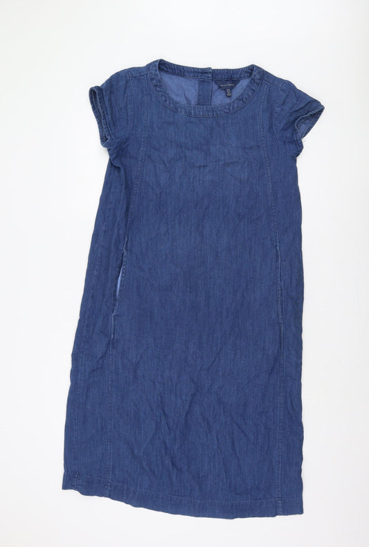 Seasalt Cornwall Blue Women's Cotton Dress - Size 12