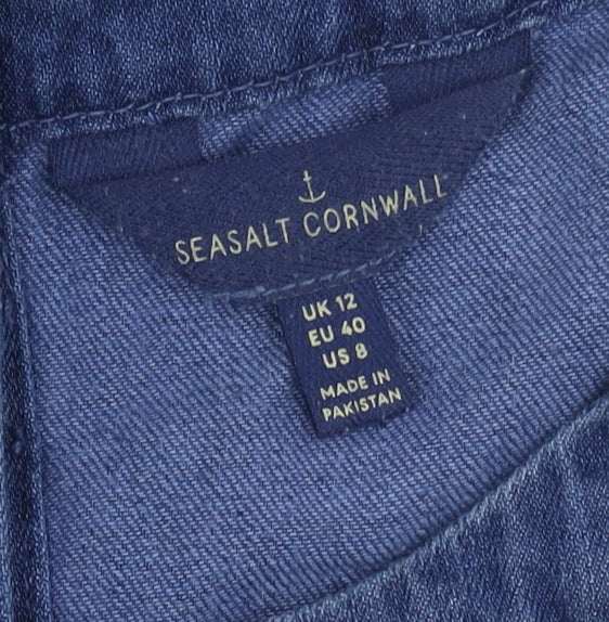 Seasalt Cornwall Blue Women's Cotton Dress - Size 12