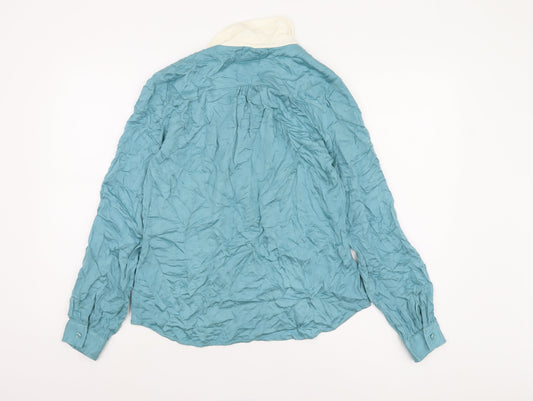 Joules Women's Blue Button-Up Shirt Size 12