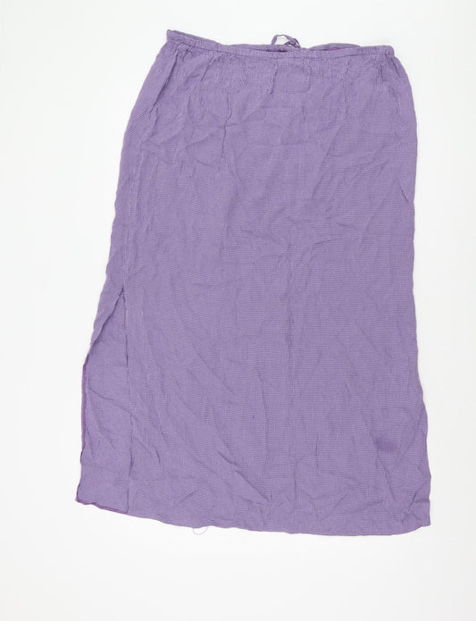 Wallis Women's Purple Midi Check Skirt Size 16