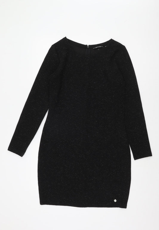Superdry Women's Black Dress, Size 14, Boat Neck