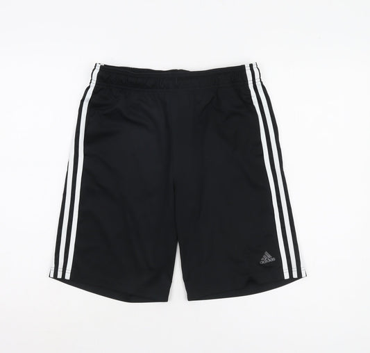 Adidas Boys Black Athletic Shorts 16 Years Gym & Training