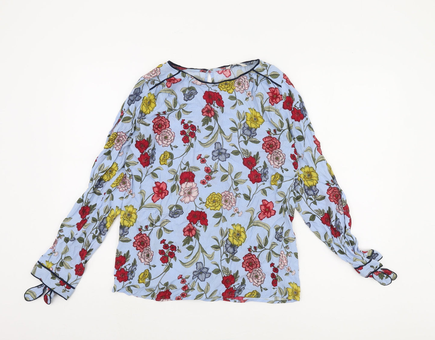 Next Women's Blue Floral Blouse Long Sleeve Size 10