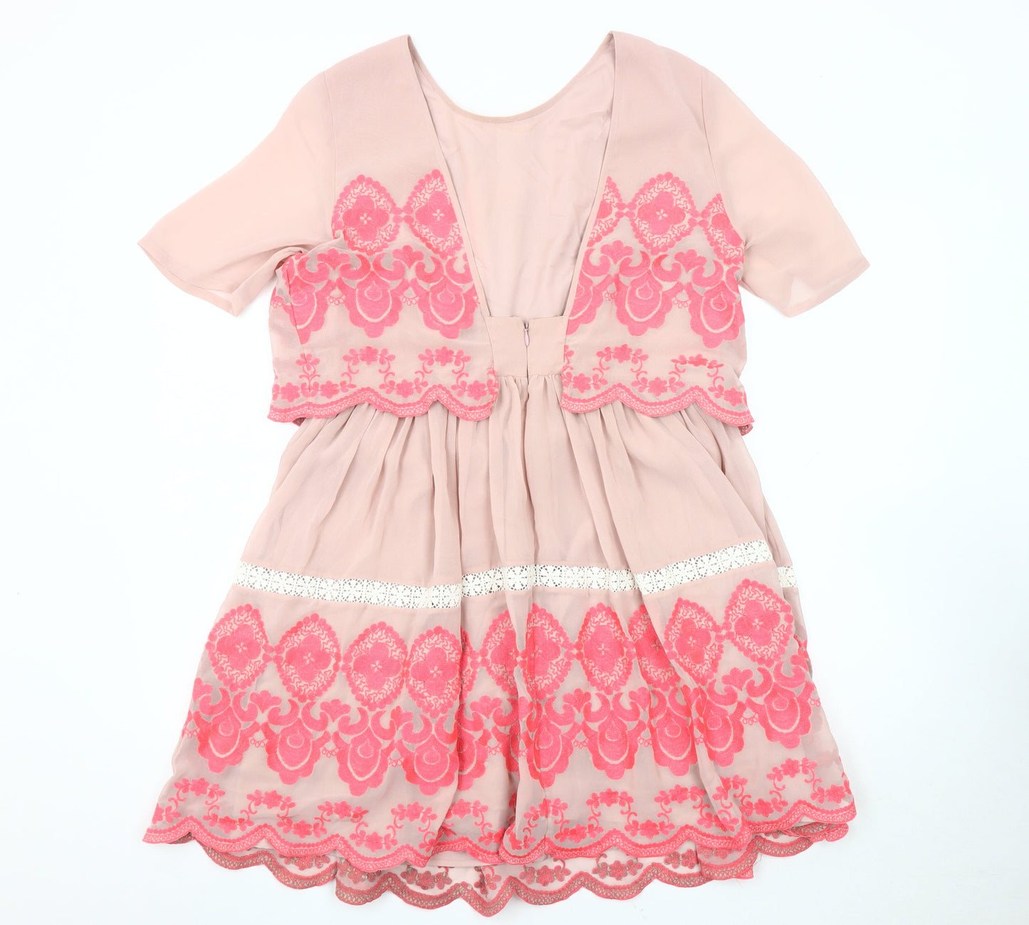 ASOS Women's Multicoloured Short Sleeve Dress, Size 14