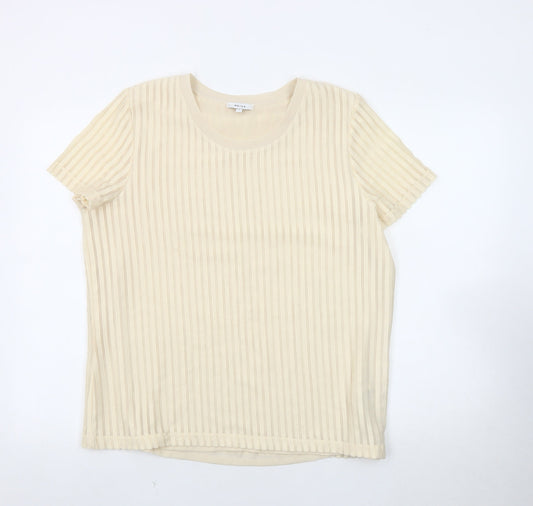 Reiss Women's Beige Short Sleeve T-Shirt