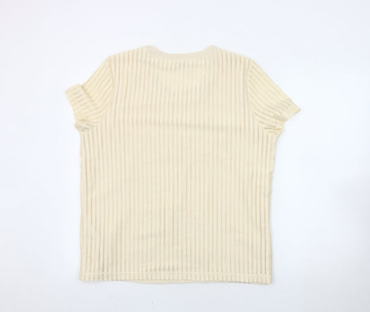 Reiss Women's Beige Short Sleeve T-Shirt