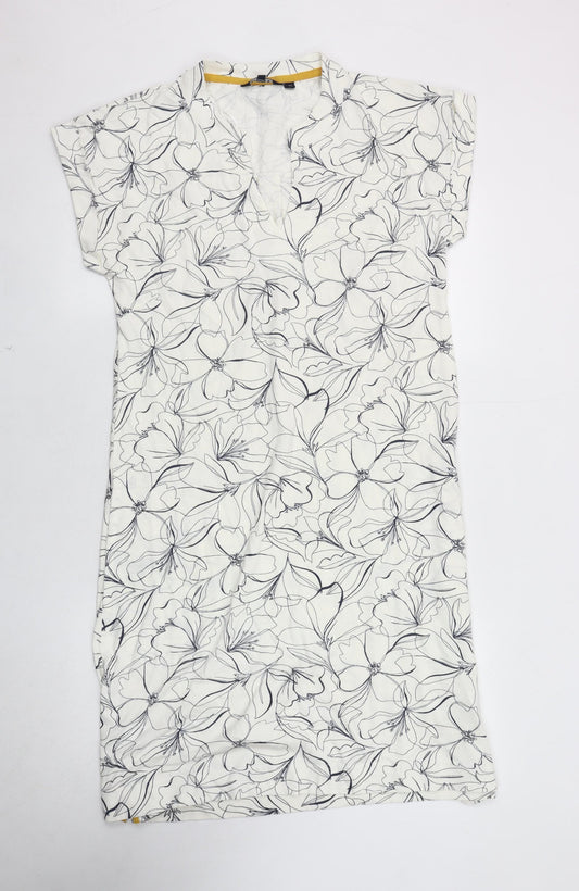 Weird Fish Women's Ivory Floral Short Sleeve Dress