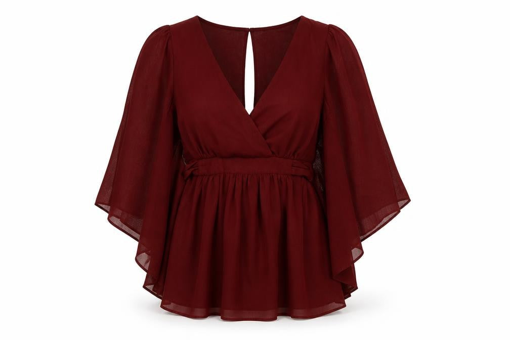 Womens UK Size 10 Jane Norman Red Polyester Blouse