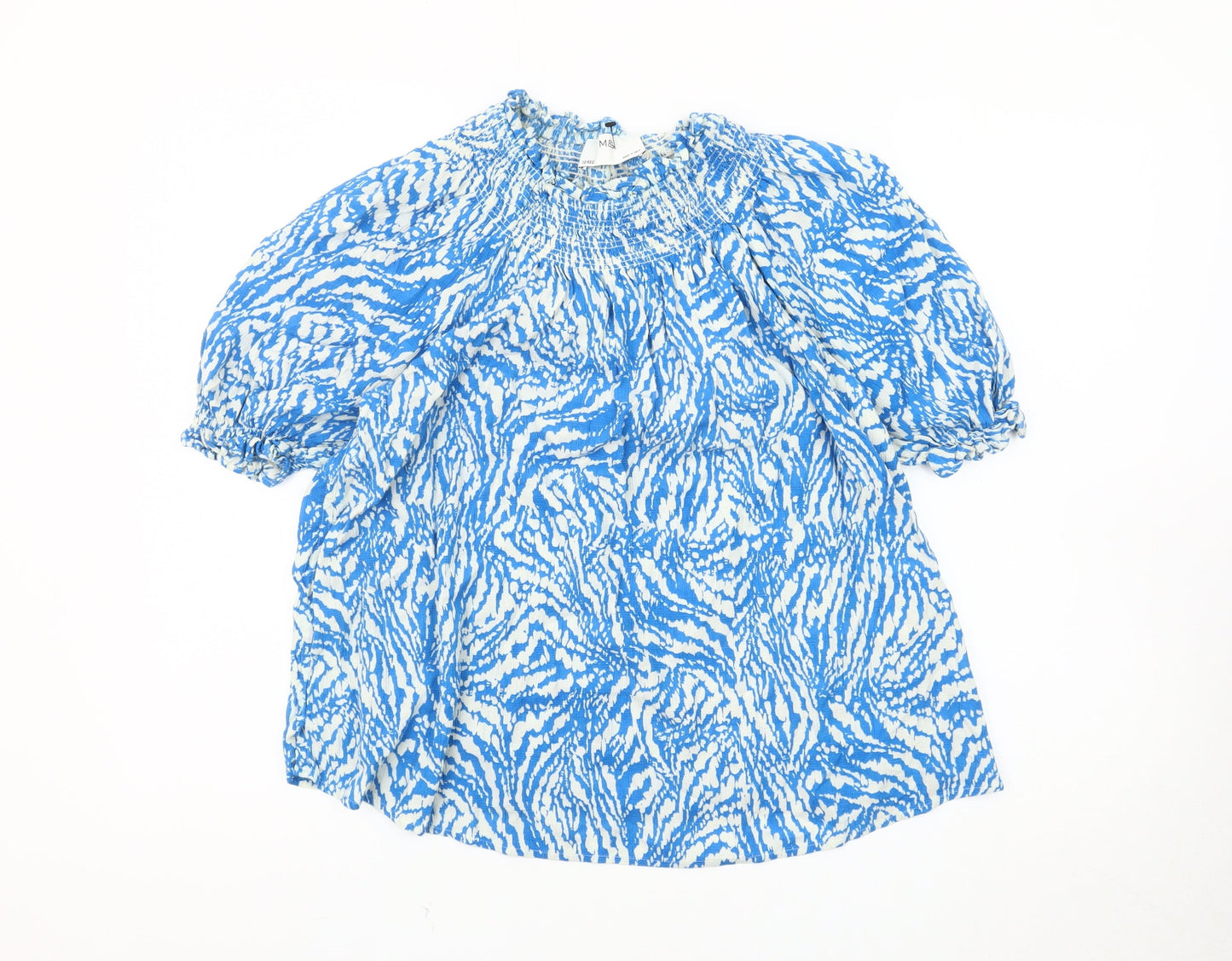 Marks and Spencer Women’s Blue 10 Animal Print Top