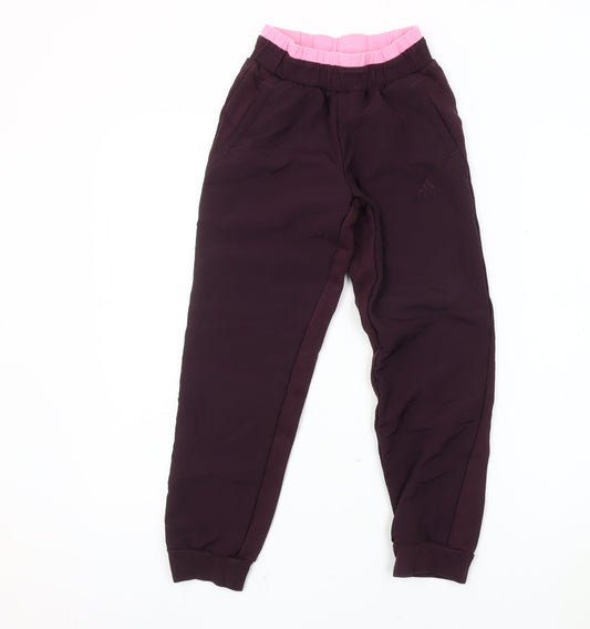Adidas Girls Purple Jogger Trousers Size 10
