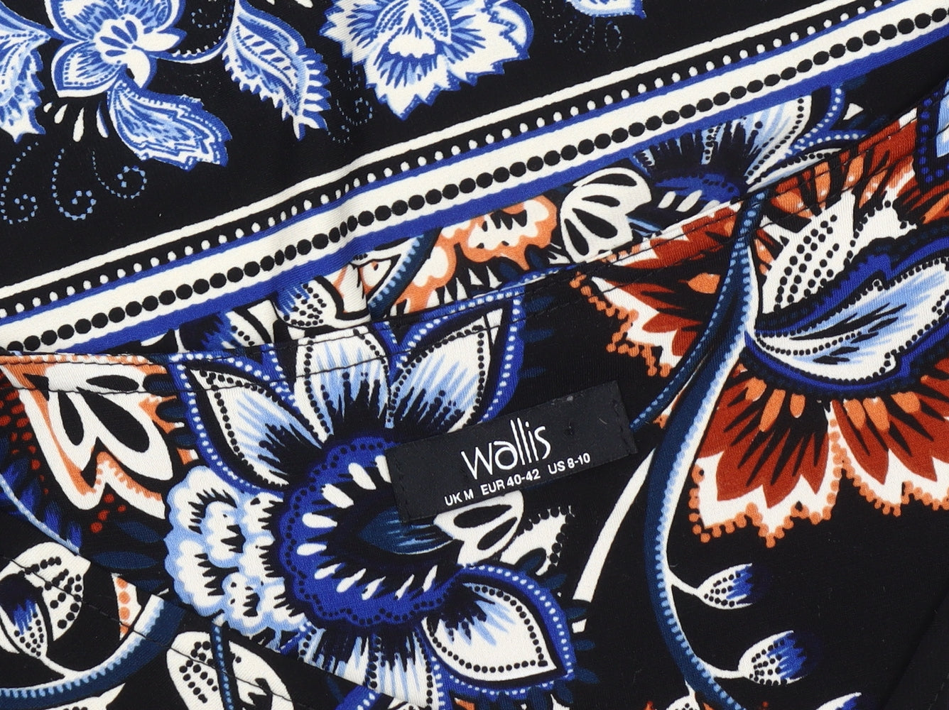 Wallis Women's Black Floral Cold Shoulder Blouse Size 12