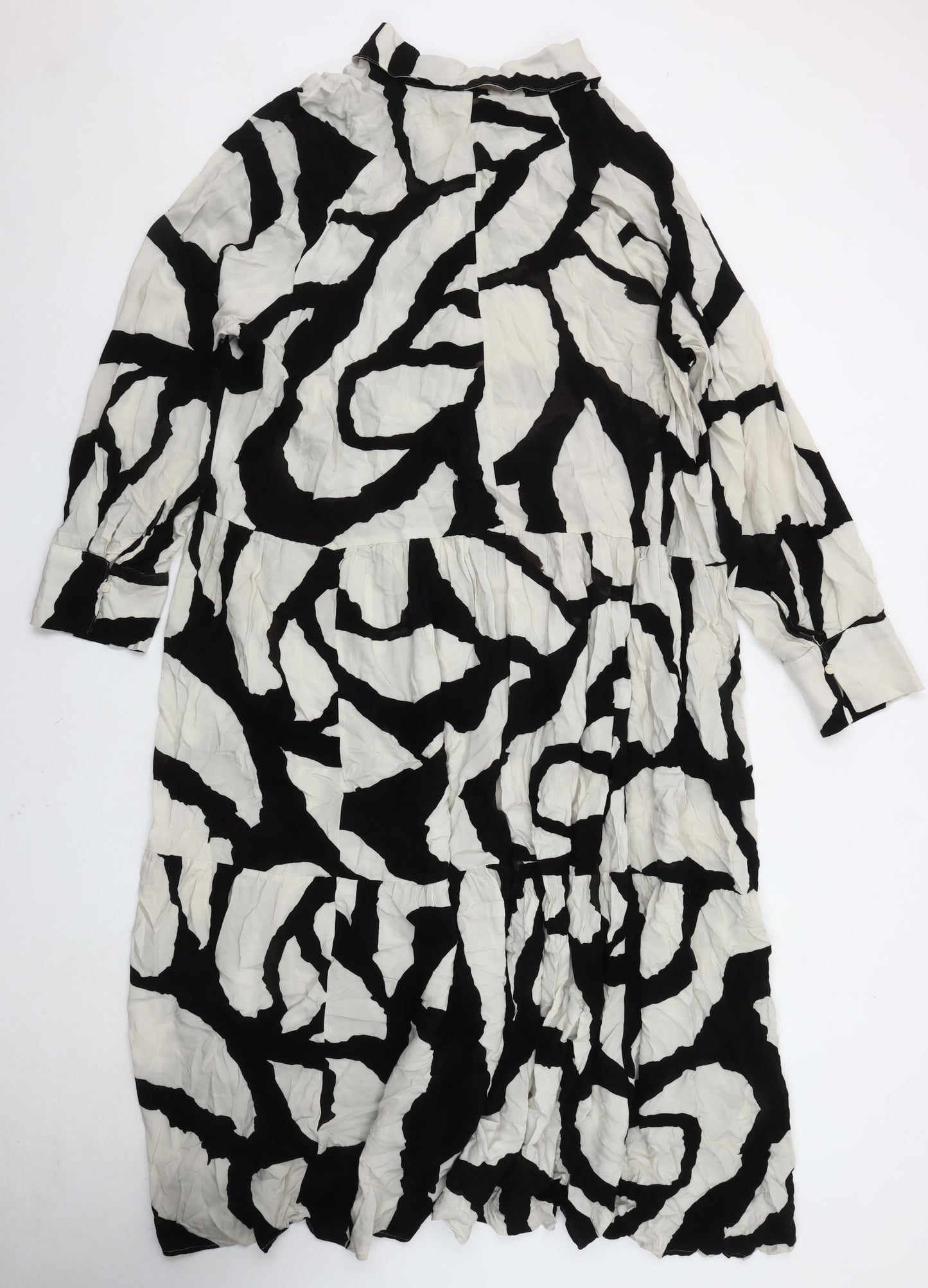 H&M Women's XL Black and White Collared Dress