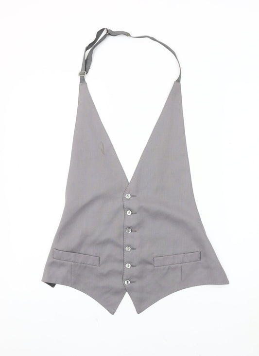 Moss Bros Men's Grey Suit Waistcoat - S