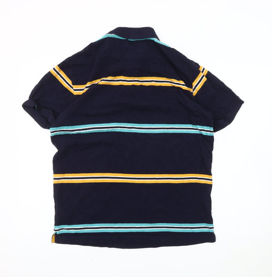 Gant Men's Blue Striped Polo Shirt L - Casual Style