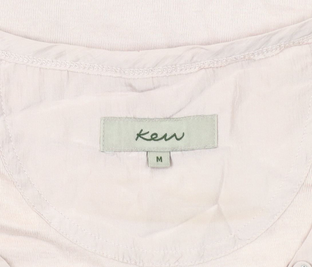 Kew Women's Beige V-Neck T-Shirt, Size M