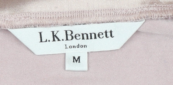 L.K. Bennett Women's Pink V-Neck T-Shirt M