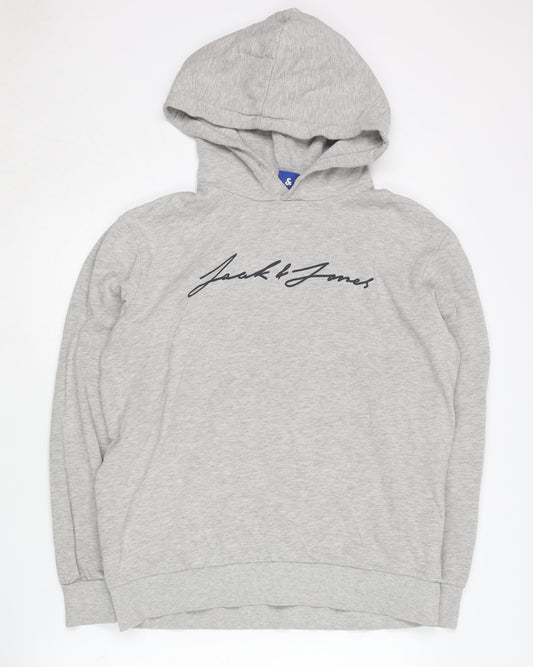 Jack & Jones Men's Grey Logo Hoodie XL