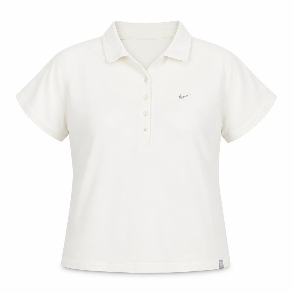 Womens UK Size XL Nike White Cotton Blend Polo