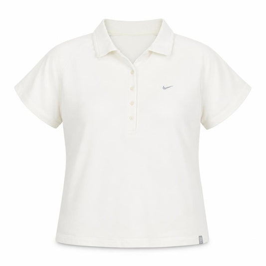 Womens UK Size XL Nike White Cotton Blend Polo