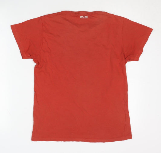 Hugo Boss Men's Red Graphic Print T-Shirt, Size S