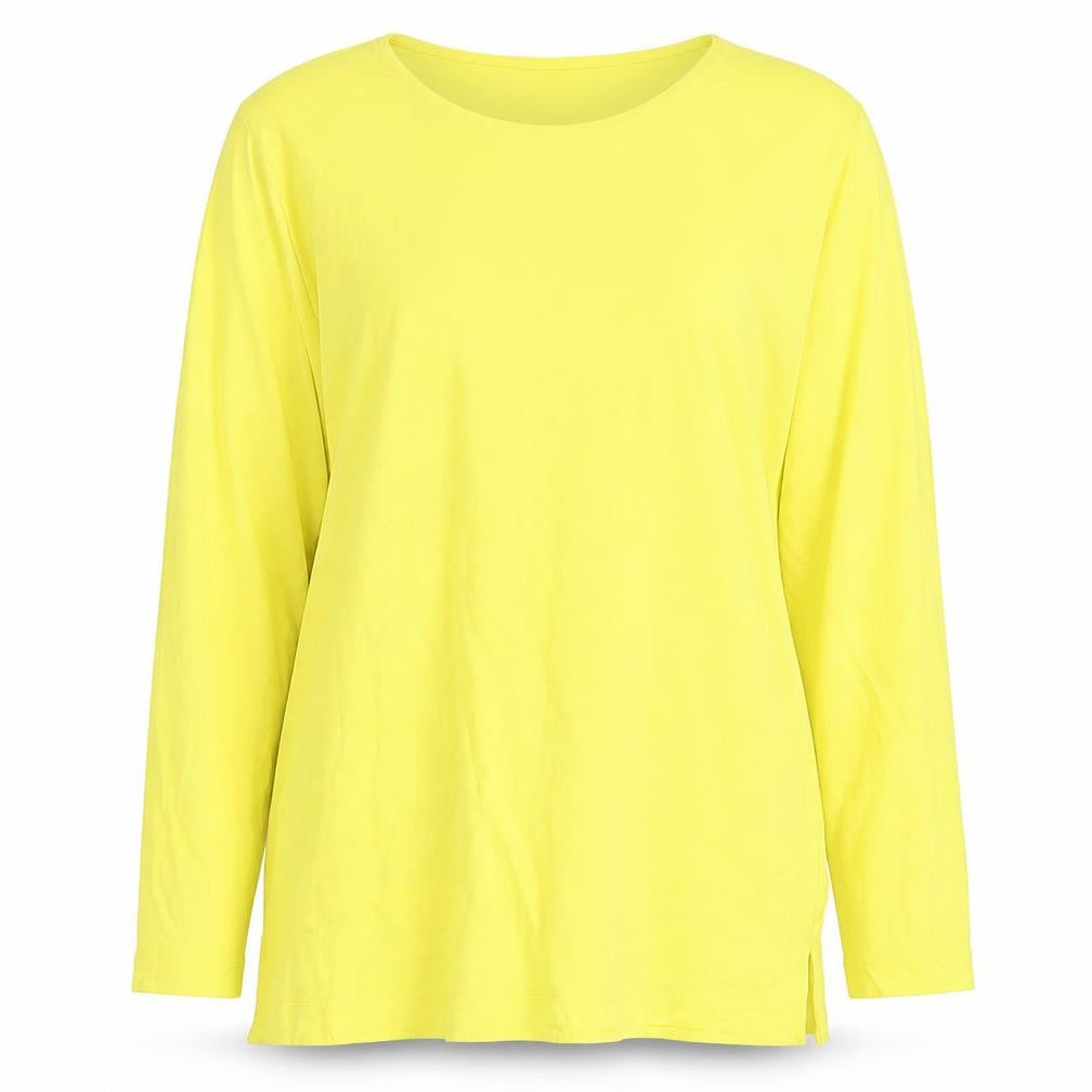 Womens UK Size XL Jaeger Yellow Viscose Blend T-Shirt