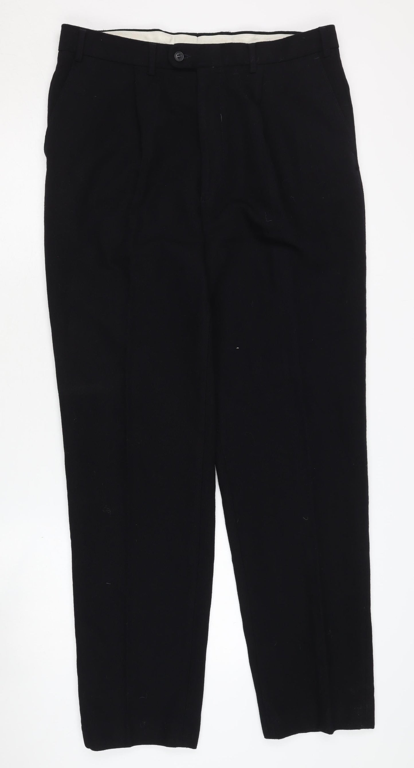 Cecil Gee Black Wool Blend Men's Trousers 36L