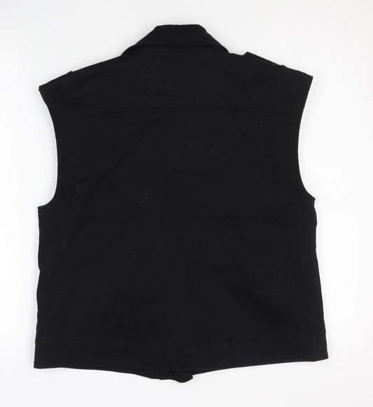 Ginette Paris Women's Black Biker Waistcoat, Size 1