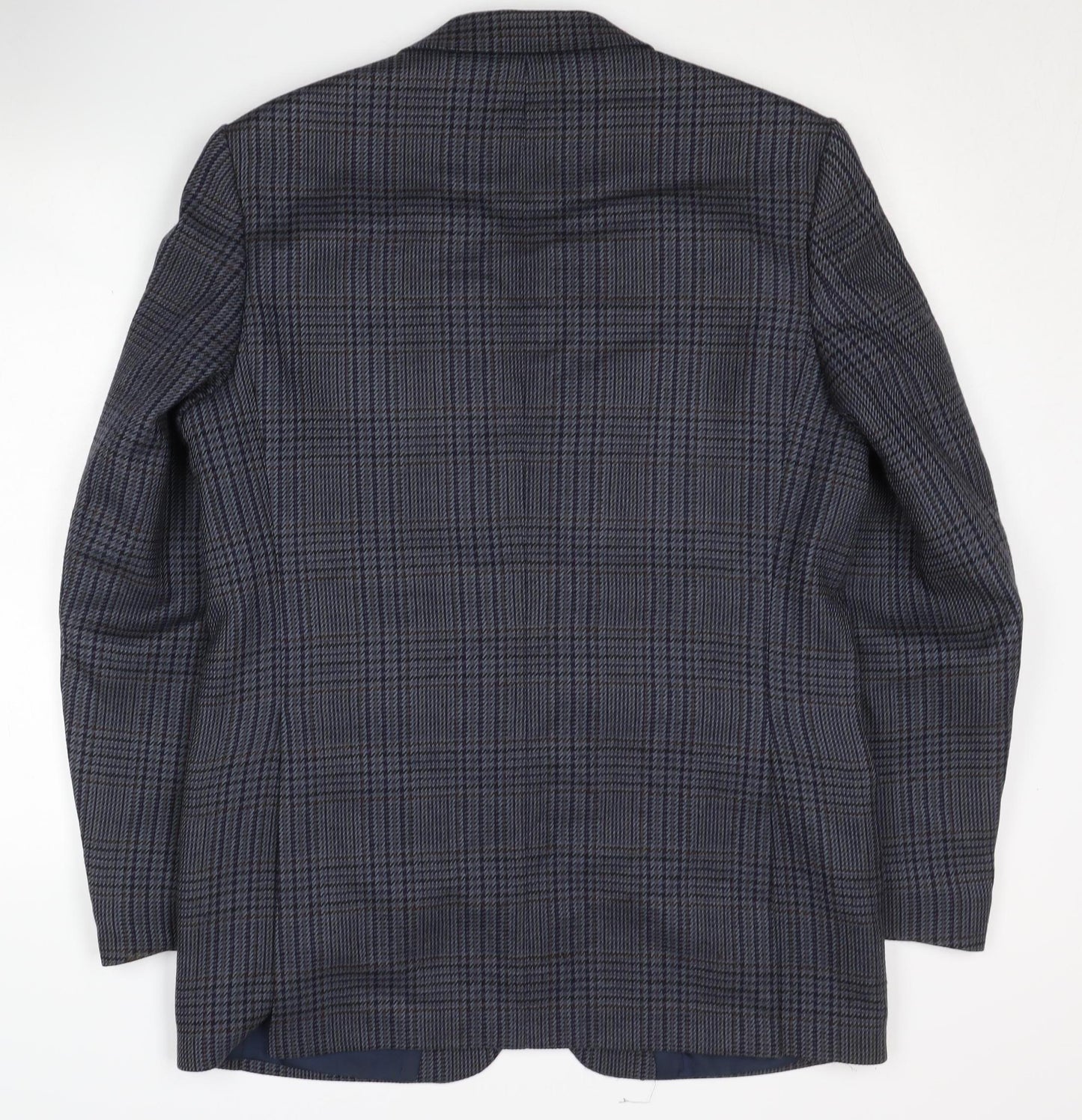 Eric Spencer Men's Blue Check Wool Blazer 42
