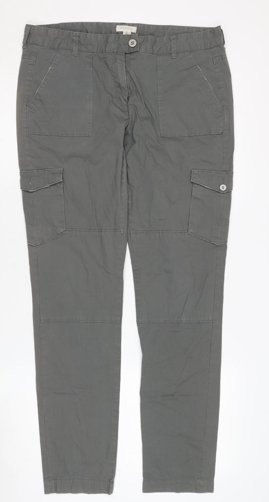 Witchery Women's Grey Cargo Trousers Size 12 Cotton
