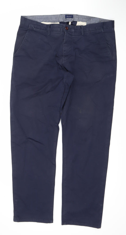 Gant Men's Blue Chino Trousers Size L