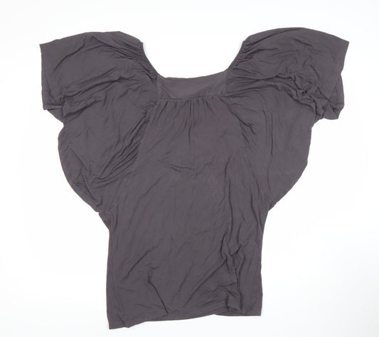 Karinna Grey Women's Top Size 14 with Bow Accent