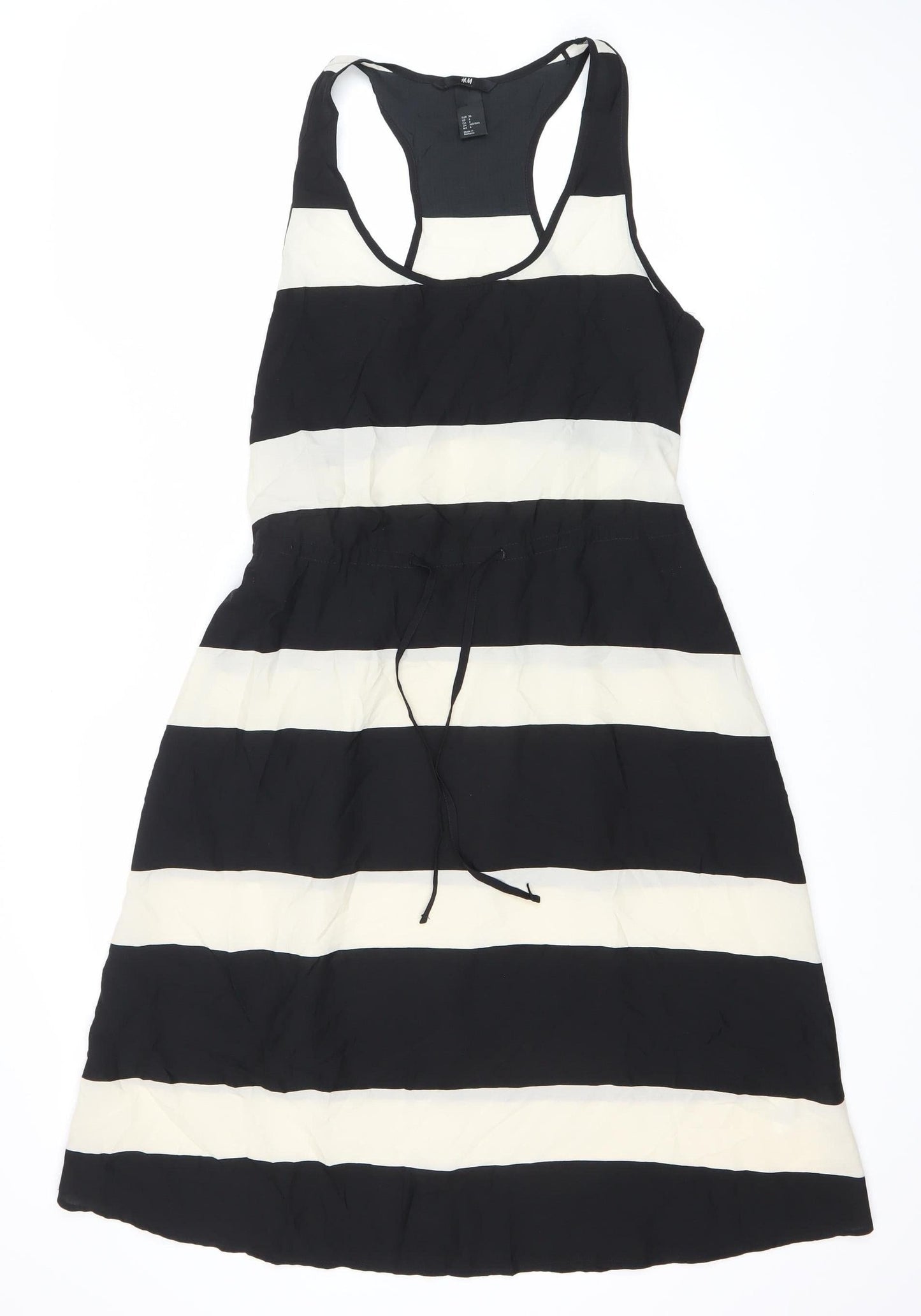 H&M Women’s Striped Dress, Size 8, Black & White