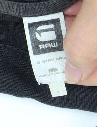 G-Star RAW Men’s Black Graphic Print T-Shirt, Medium