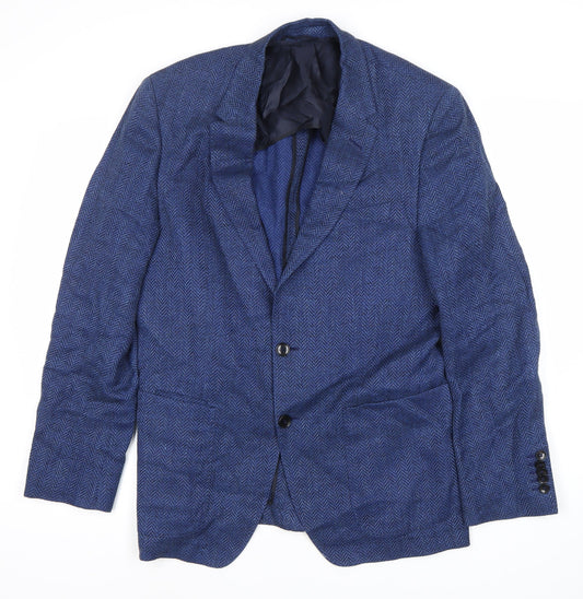 Hugo Boss Men's Blue Tweed Blazer Size UK 40R