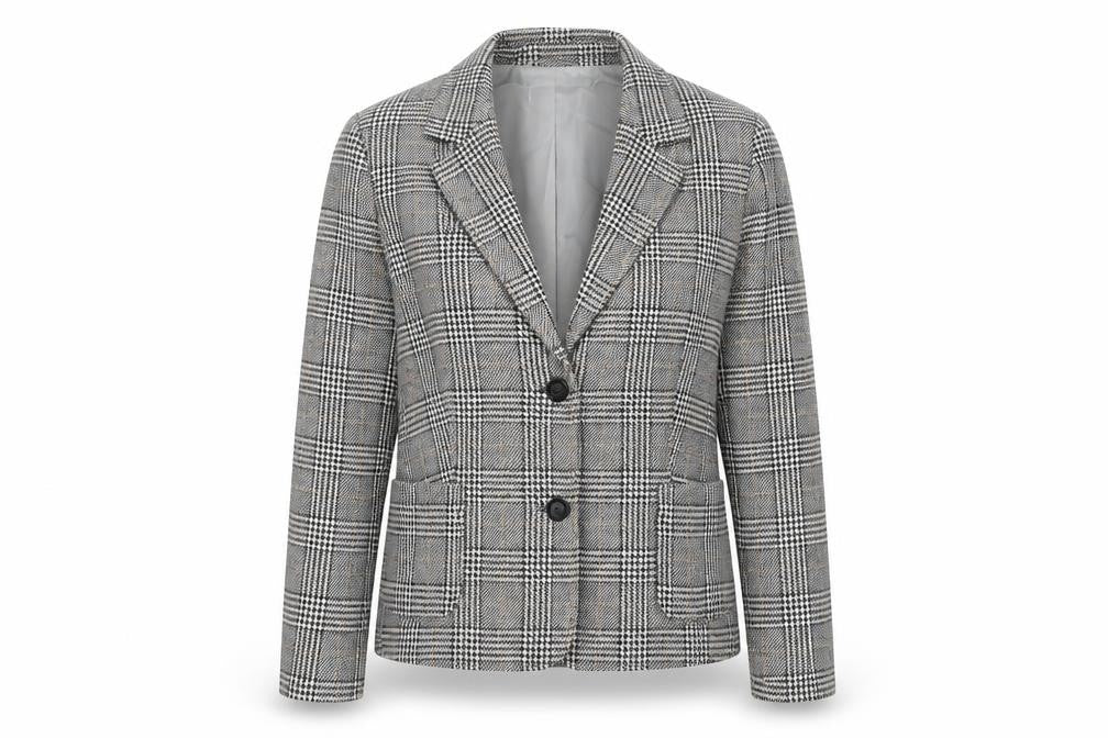 Marks and Spencer Women's Grey Check Blazer Size 12
